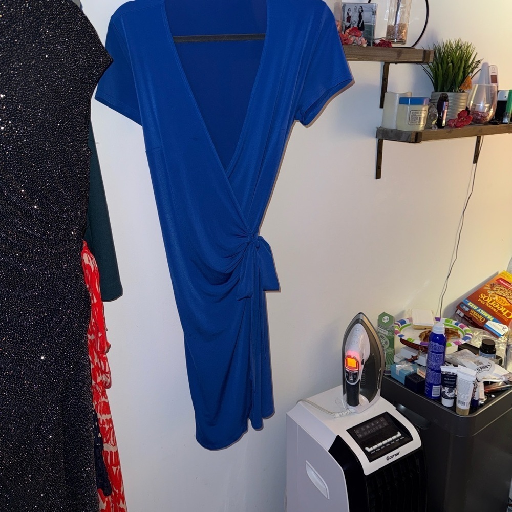 Calvin Klein Royal Blue Asymmetrical Dress